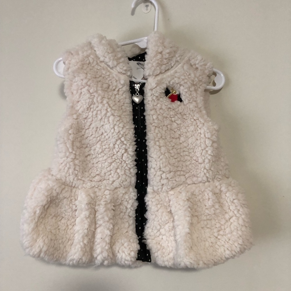 Kids Headquarters Sherpa hooded zip up vest 18 month with dog